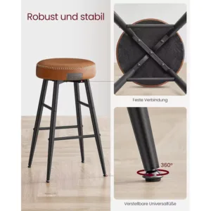 bāra krēsli vasagle ekho lbc080k01v1 2 gab. brūns, 63cm