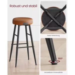 bāra krēsli vasagle ekho lbc090b01v1 2 gab. brūns, 76.2cm
