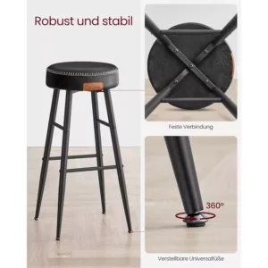 bāra krēsli vasagle ekho lbc090b01v1 2 gab. melns, 76.2cm