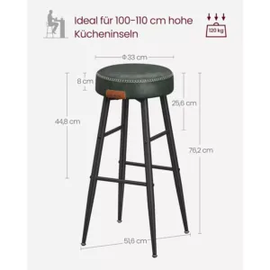 bāra krēsli vasagle ekho lbc090c01v1 2 gab. zaļš, 76.2cm