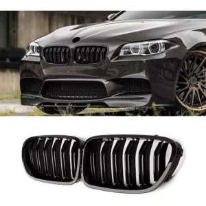 bmw 5.sērija 2010 2016 f10/f11 kidney glancēti melnas restes, režģi