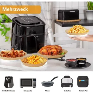 karstā gaisa fritera cepampapīrs priekš 3.5l (16–20.5 cm) fritera 100 gab.
