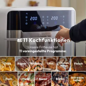 karstā gaisa friteris masterpro rocket duo 900 air fryer 9 l 2100 w balts