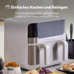 karstā gaisa friteris masterpro rocket duo 900 air fryer 9 l 2100 w balts