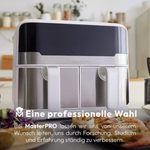 karstā gaisa friteris masterpro rocket duo 900 air fryer 9 l 2100 w balts