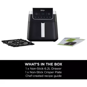 karstā gaisa friteris ninja max pro air fryer af180eu, 6.2 l, 2000 w