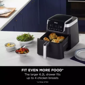 karstā gaisa friteris ninja max pro air fryer af180eu, 6.2 l, 2000 w