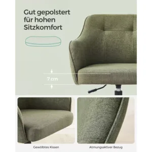 biroja krēsls songmics obg019c01 zaļš audums