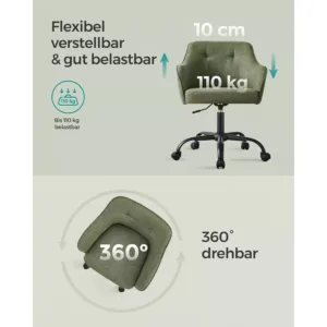 biroja krēsls songmics obg019c01 zaļš audums