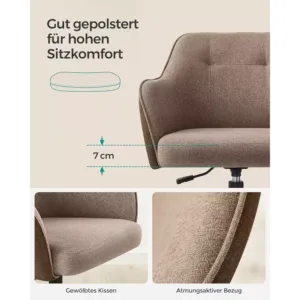 biroja krēsls songmics obg019k01 brūns audums
