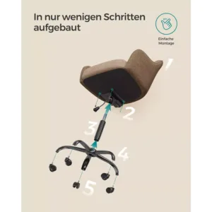 biroja krēsls songmics obg019k01 brūns audums
