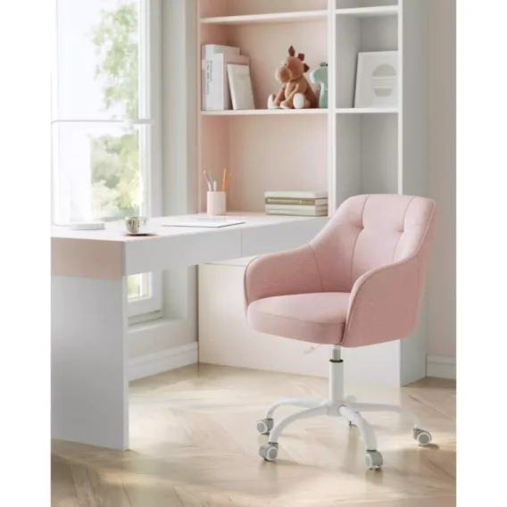 biroja krēsls songmics obg019q01 gaiši rozā audums