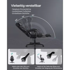 biroja krēsls spēlēm songmics gaming obg073b05 melns