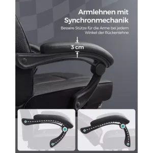 biroja krēsls spēlēm songmics gaming obg073b05 melns