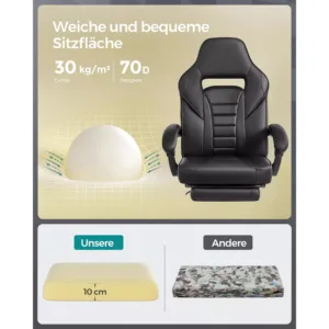biroja krēsls spēlēm songmics gaming obg073b05 melns