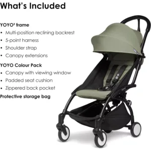 ceļojumu rati babyzen yoyo 2 olive melns rāmis