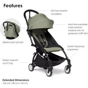 ceļojumu rati babyzen yoyo 2 olive melns rāmis