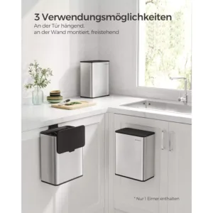 piekarināma tērauda atkritumu tvertne songmics ltb810e08 8 l