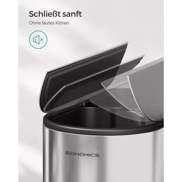 tērauda atkritumu šķirošanas tvertne ar 2 nodalījumiem songmics ltb570e50 50l (20l+30l)