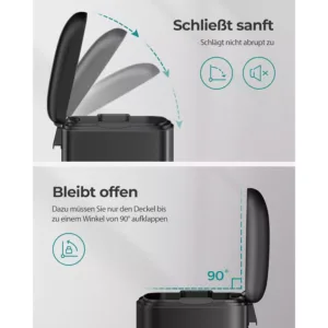 tērauda atkritumu tvertne songmics ltb01bk 30l melna