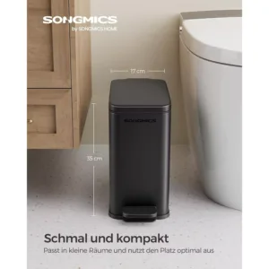 vannas istabas, wc tērauda atkritumu tvertne songmics ltb561b10 10 l melna