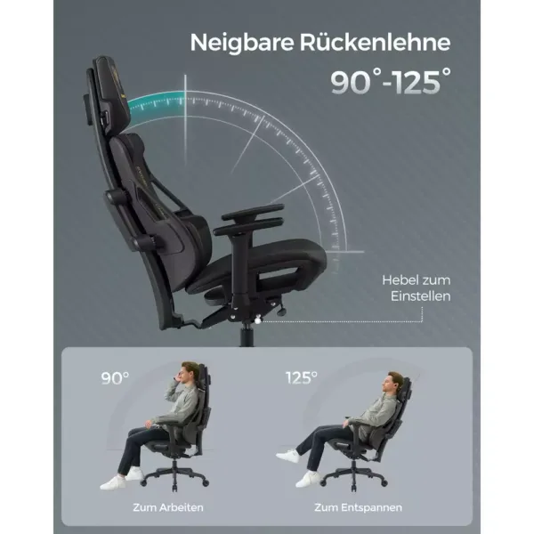 biroja krēsls datorkrēsls spēlēm songmics gaming obg067b01 melns