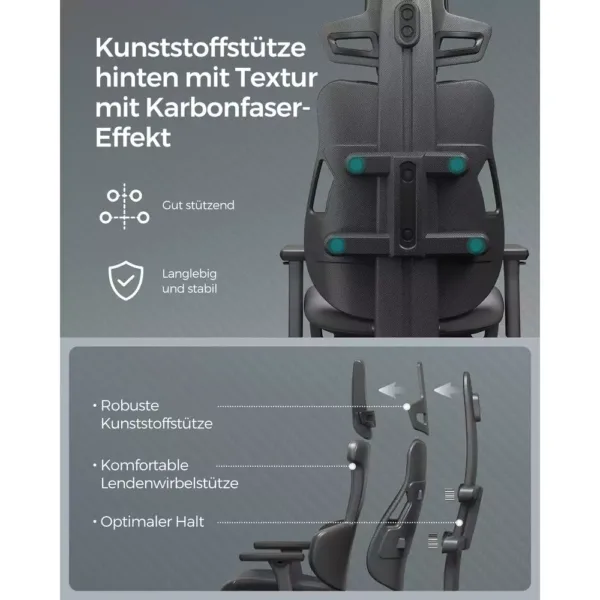 biroja krēsls datorkrēsls spēlēm songmics gaming obg067b01 melns