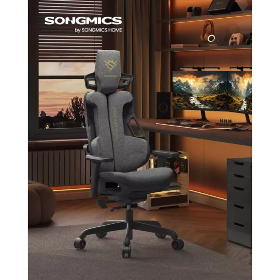 biroja krēsls datorkrēsls spēlēm songmics gaming obg067g01 pelēks