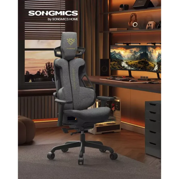 biroja krēsls datorkrēsls spēlēm songmics gaming obg067g01 pelēks