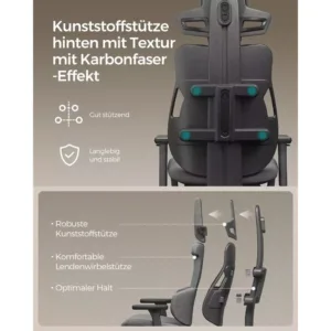 biroja krēsls datorkrēsls spēlēm songmics gaming obg067g01 pelēks