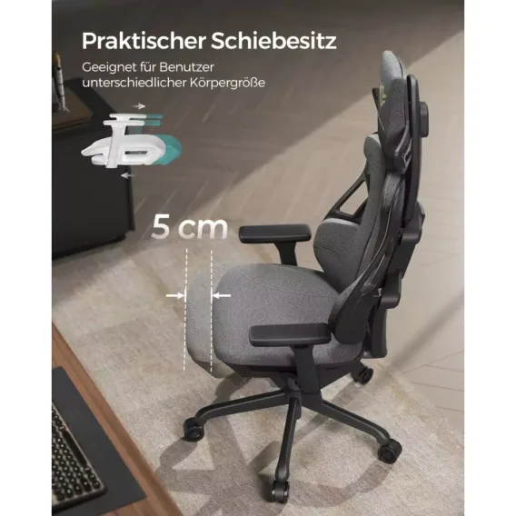 biroja krēsls datorkrēsls spēlēm songmics gaming obg067g01 pelēks