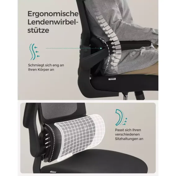ergonomisks biroja krēsls songmics obn040b01 melns