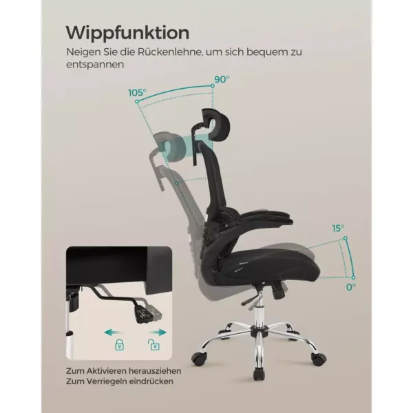 ergonomisks biroja krēsls songmics obn040b01 melns
