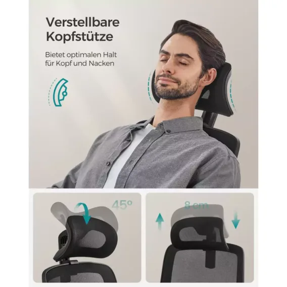 ergonomisks biroja krēsls songmics obn040b01 melns