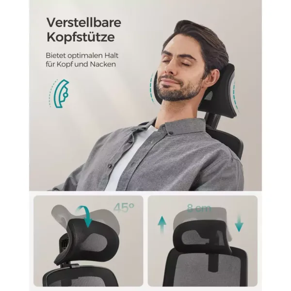 ergonomisks biroja krēsls songmics obn040b01 melns