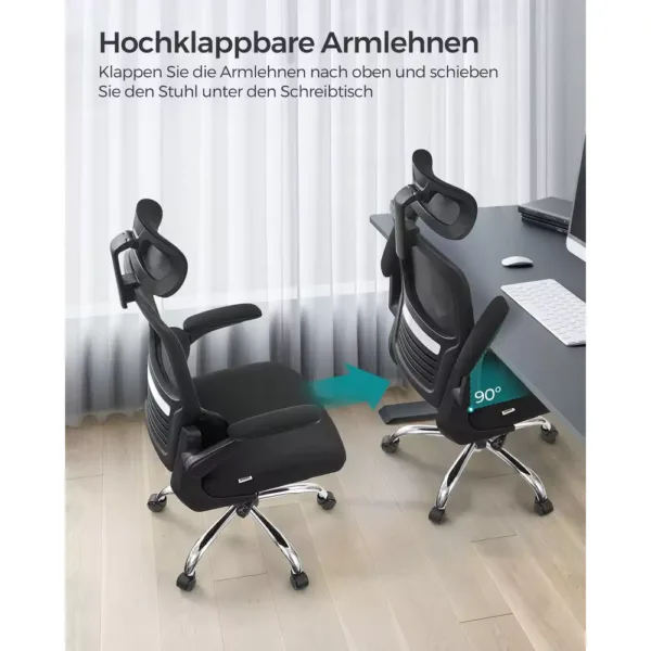 ergonomisks biroja krēsls songmics obn040b01 melns