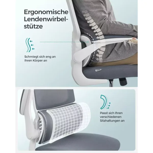 ergonomisks biroja krēsls songmics obn040g01 pelēks