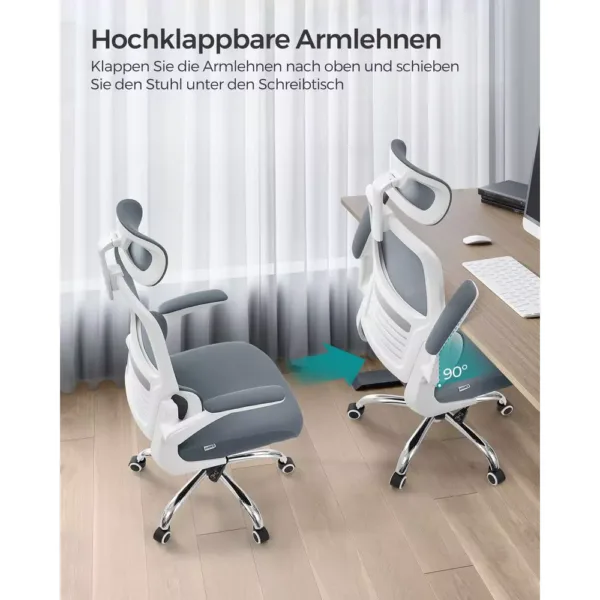 ergonomisks biroja krēsls songmics obn040g01 pelēks