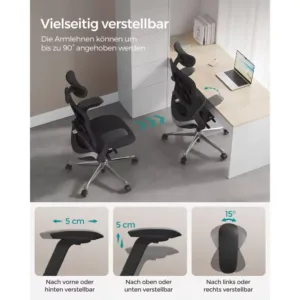 ergonomisks biroja krēsls songmics obn065b01 melns