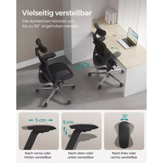 ergonomisks biroja krēsls songmics obn065b01 melns