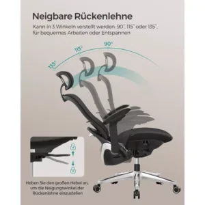ergonomisks biroja krēsls songmics obn065b01 melns