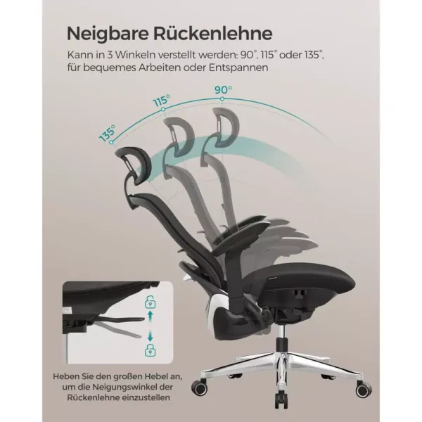 ergonomisks biroja krēsls songmics obn065b01 melns