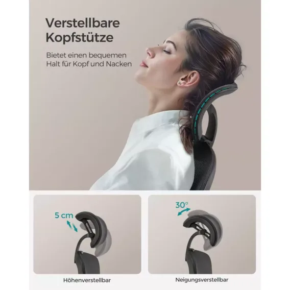 ergonomisks biroja krēsls songmics obn065b01 melns