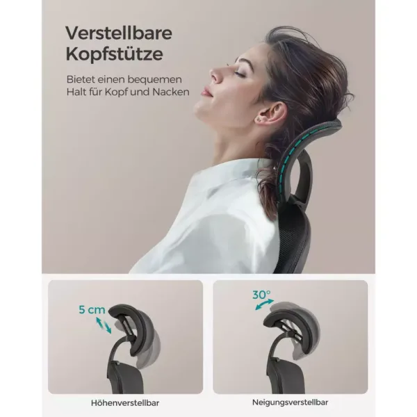 ergonomisks biroja krēsls songmics obn065b01 melns
