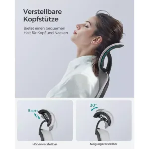 ergonomisks biroja krēsls songmics obn065g01 pelēks