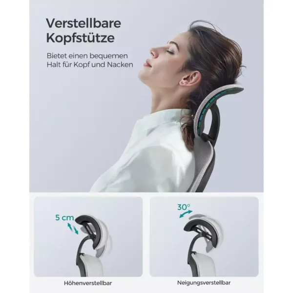 ergonomisks biroja krēsls songmics obn065g01 pelēks