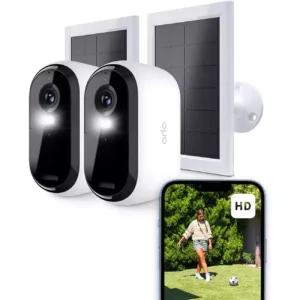 novērošanas kamera arlo essential gen. 2 + saules paneļi wireless wifi 1080p night vision 2 gab. vmk2250 100eus