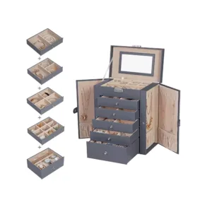 rotaslietu kastīte / lādīte songmics jbc152g01 pelēka