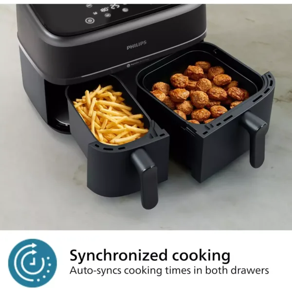 dubultais karstā gaisa friteris philips dual basket airfryer 3000 series na350/00, 9 l 2750 w