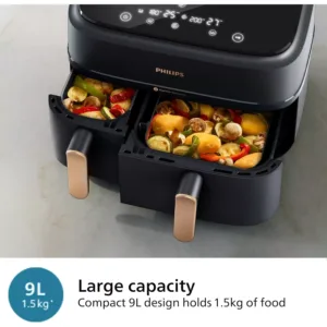 dubultais karstā gaisa friteris philips dual basket airfryer 3000 series na350/00, 9 l 2750 w